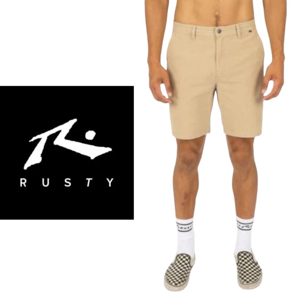 Rusty Khaki Walk Shorts - Size 34